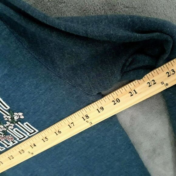 Aeropostale Hooded Fleece Jacket Womens XS Blue Kangaroo Pocket Pullover Logo - Picture 6 of 8